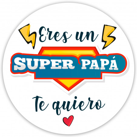 Adesivo trasparente da 5 cm con design di supereroe per papà