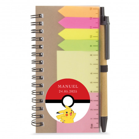 Libretto personalizzato con adesivo di 5 cm Pikachu