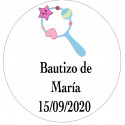 Adesivo 3 cm di battesimo personalizzato per dettagli