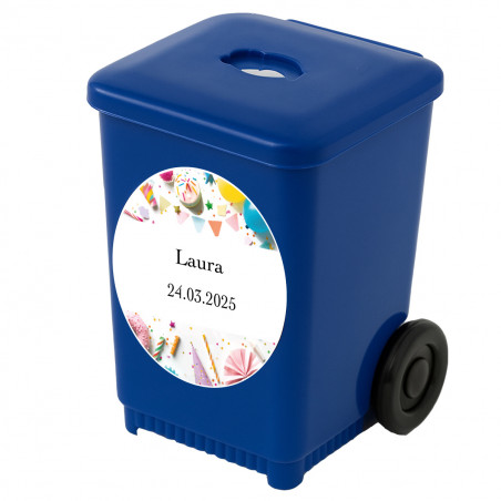 Temperamatite a forma di contenitore blu personalizzato