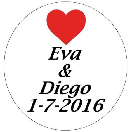 Etichetta adesiva personalizzata per matrimoni 5cm