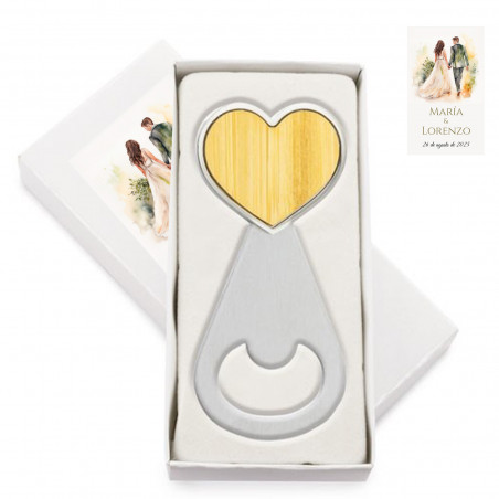 Apribottiglie con Adesivo Personalizzato per Dettagli di Matrimonio