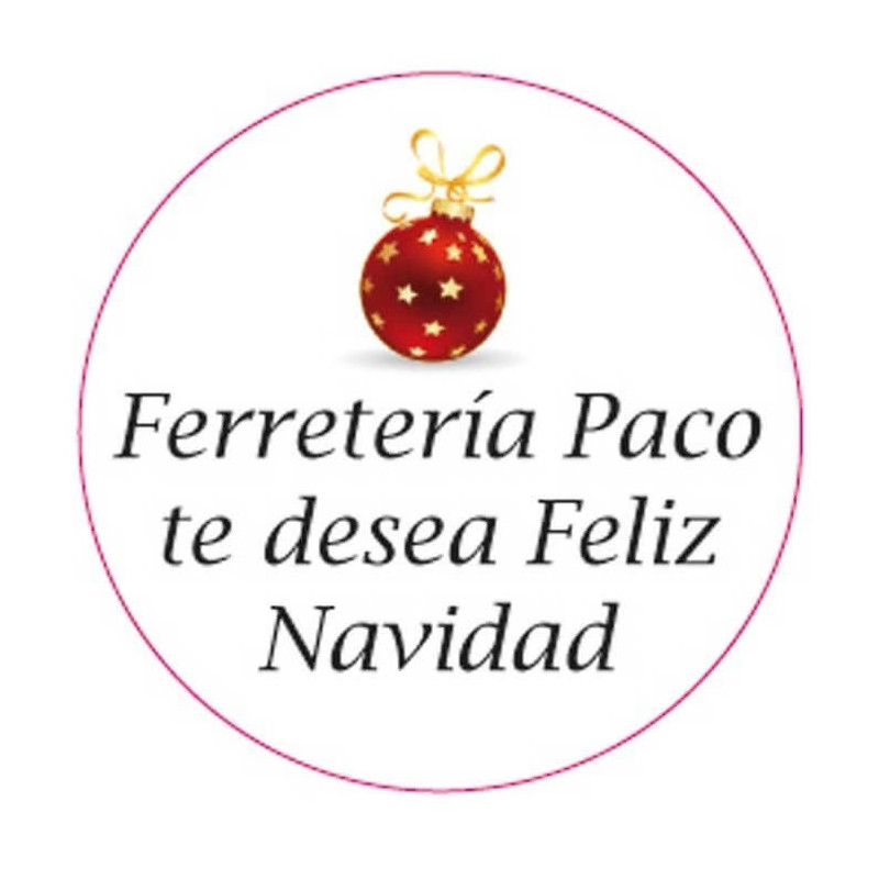 Adesivo natalizio di 5 cm con sfondo bianco