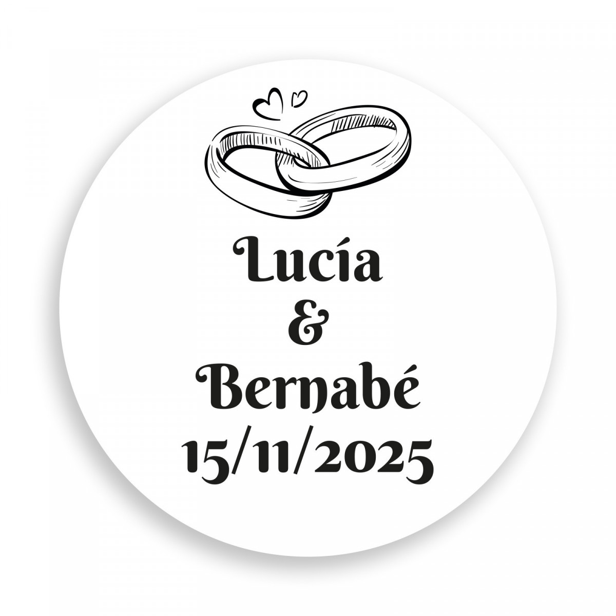 Etichetta adesiva personalizzata per matrimonio 5cm