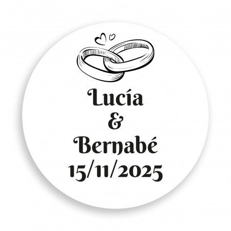 Etichetta adesiva personalizzata per matrimonio 5cm