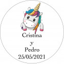 Etichette adesive personalizzate unicorno 5 cm