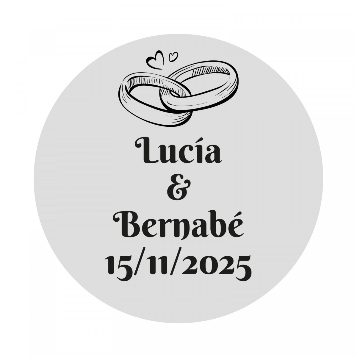 Etichette adesive personalizzate per matrimonio trasparente di 5 cm
