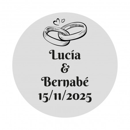 Etichette adesive personalizzate per matrimonio trasparente di 5 cm