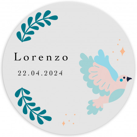 Adesivo per comunione e battesimo personalizzati 5cm trasparente