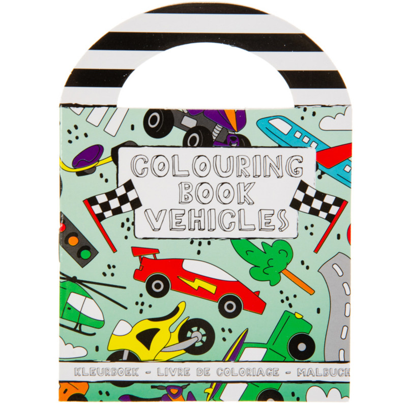 Libro da Colorare con Adesivi di Veicoli da Corsa