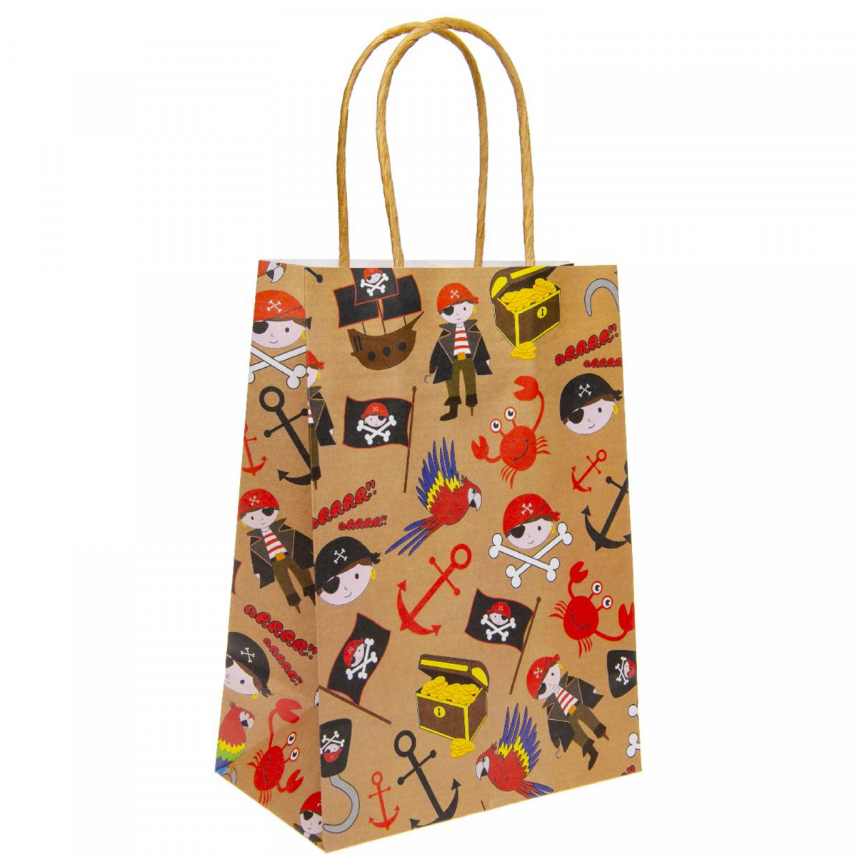 Borsa di Carta con Disegni di Pirati