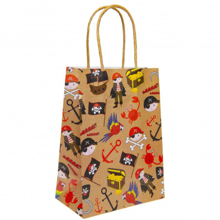 Borsa di Carta con Disegni di Pirati