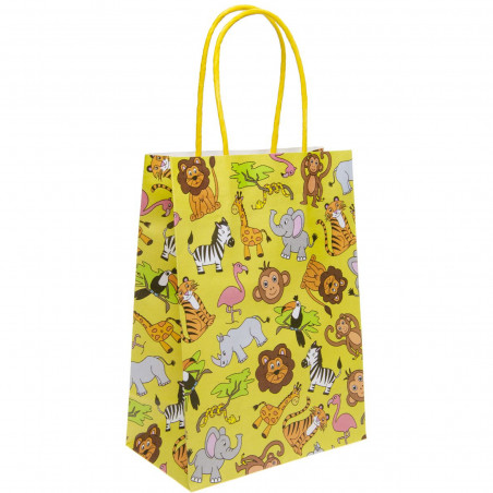 Borsa di Carta con Animali della Giungla