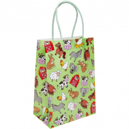 Borsa di Carta con Animali della Fattoria