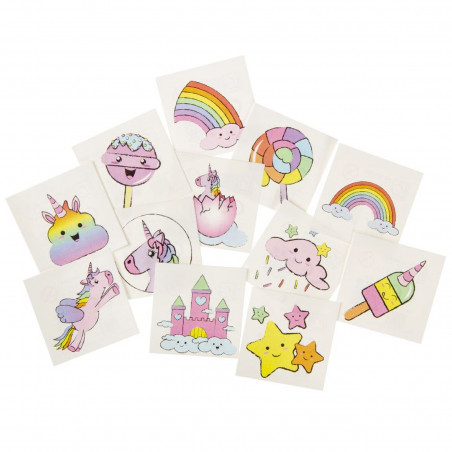 Regali Tatuaggi Unicorni in Pack da 12 Unità