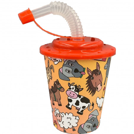 Dettagli Bambini Originali Bicchiere con Coperchio e Cannuccia