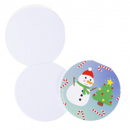 Quaderno di Natale rotondo e fogli bianchi