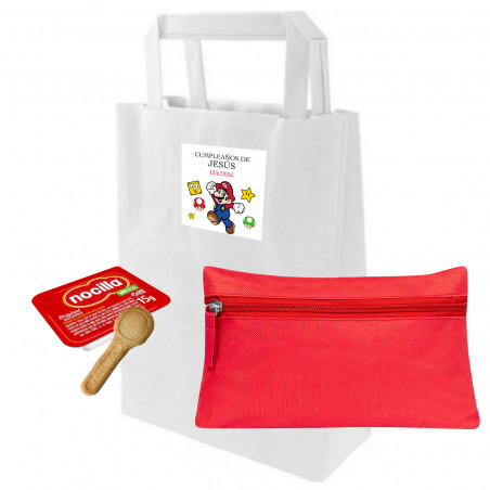 Super Mario Bross Pack Dettagli Dolce con Nocilla e Cucchiaio