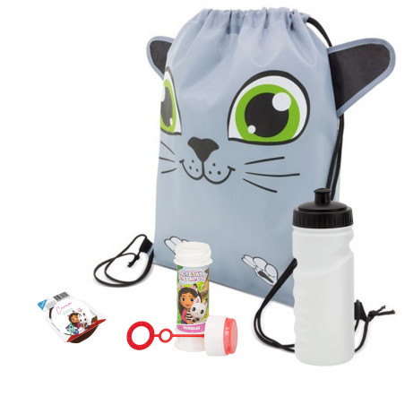 Gabby gato regalo infantile zaino gatto con bottiglia pompiere gabby e mini nutella