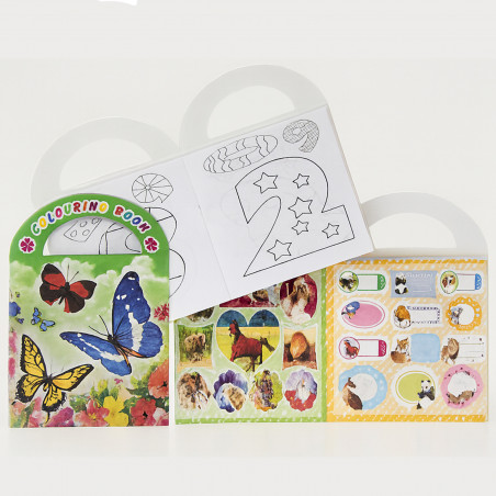 Dettagli auto bambini personalizzati borsa con caramelle e set di cancelleria