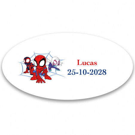 Spidey e il suo superteam etichetta adesiva 4 5x2 2cm bambino