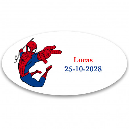 Spiderman etichetta adesiva 4 5x2x2cm infantile ovale