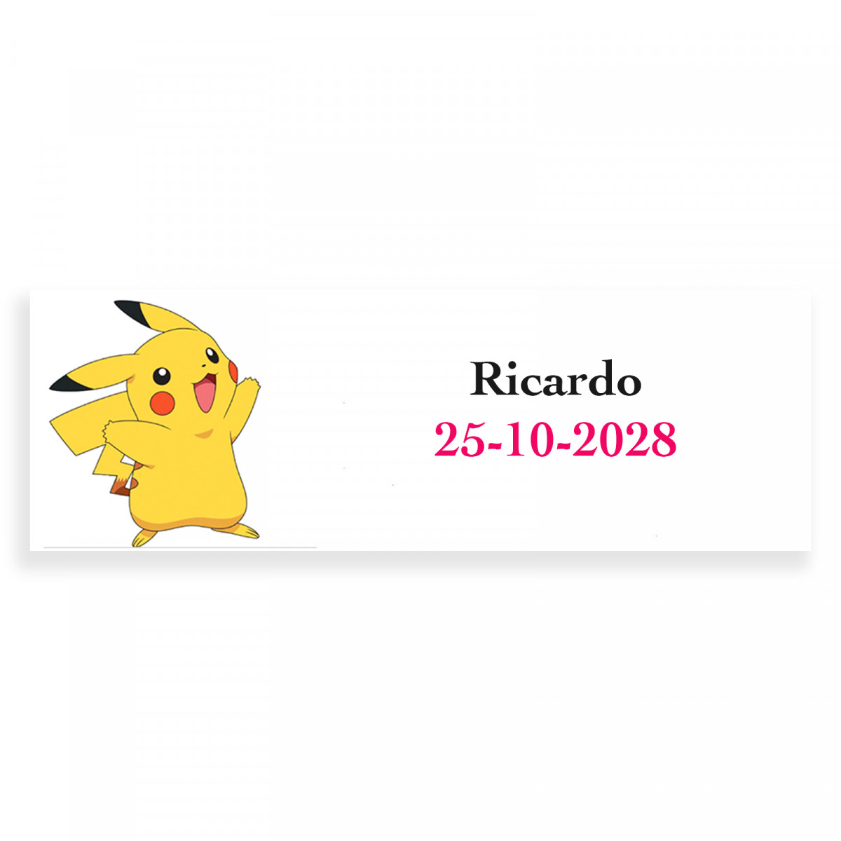 Pokemon etichetta rettangolare personalizzata 6x2cm