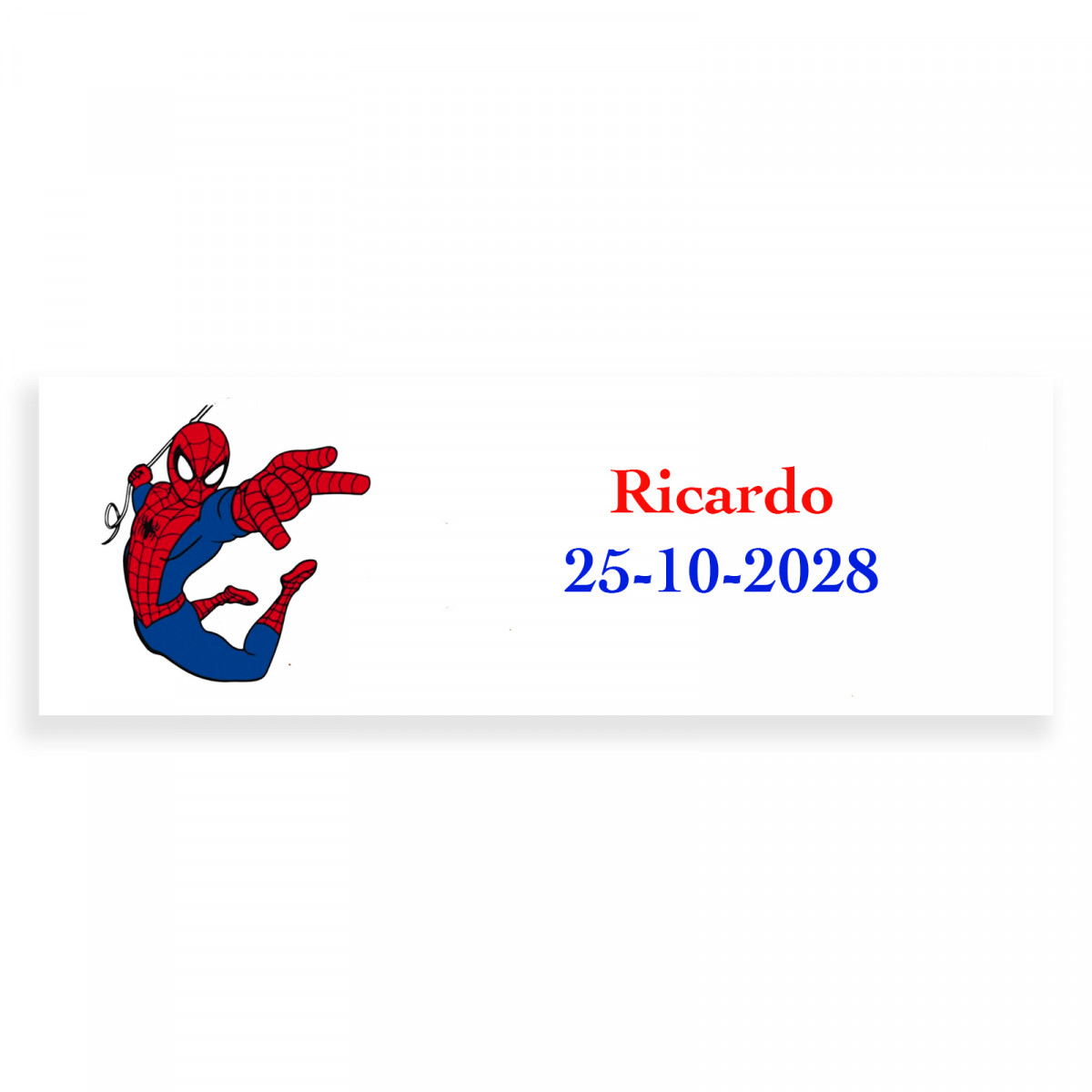 Spiderman adesivo personalizzato per eventi infantili 6x2cm