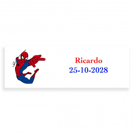 Spiderman adesivo personalizzato per eventi infantili 6x2cm