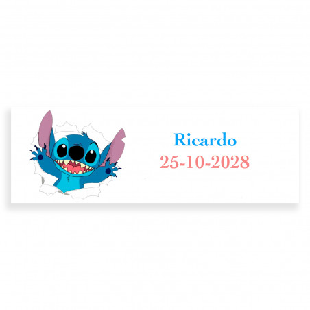 Stitch adesivo 6x2cm personalizzato bambini