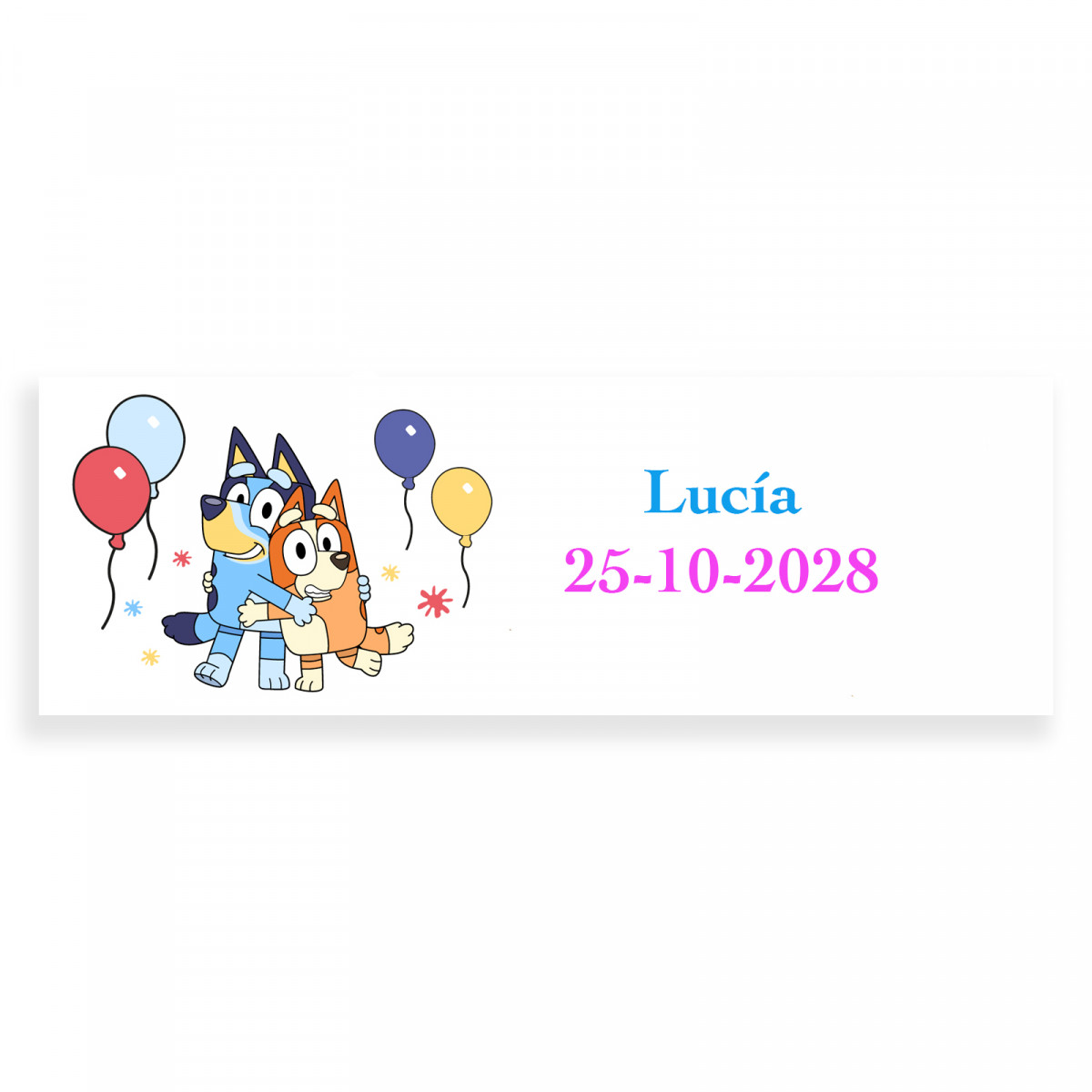 Bluey e bingo etichetta adesiva personalizzata per eventi