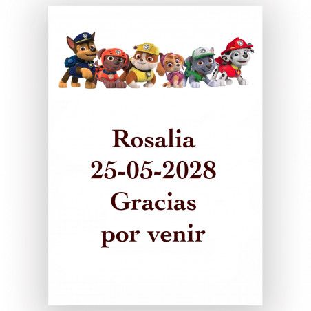 Patrulla Canina, adesivo 5x7cm con sfondo bianco per decorazioni