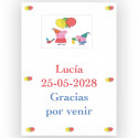Peppa Pig, adesivo personalizzato per bambini 5x7 cm