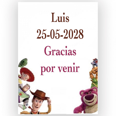 Toy Story, adesivo personalizzato per eventi infantili 5x7cm