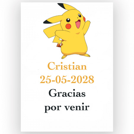 Pokémon, adesivo personalizzato con testo 5x7cm
