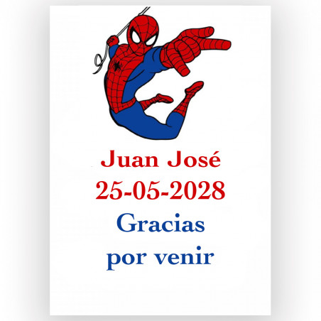 Spiderman, etichetta adesiva personalizzata 5x7cm