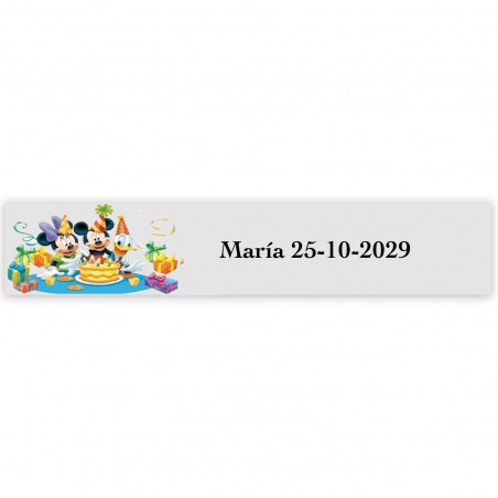 Disney, adesivo 5x1cm trasparente per compleanni