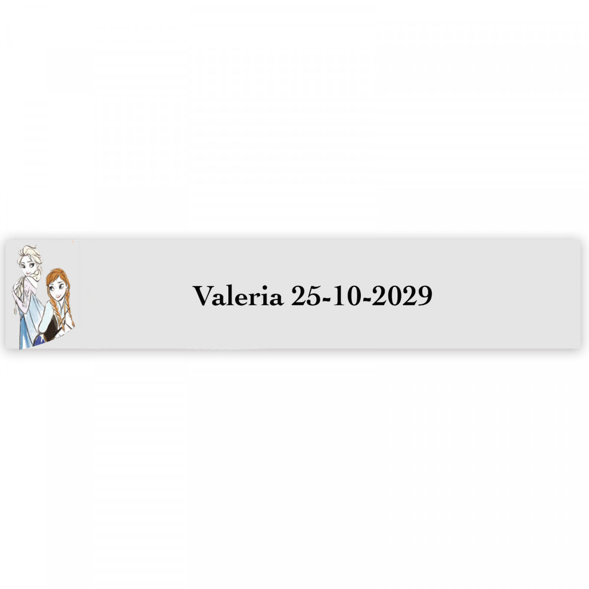 Frozen, etichetta adesiva personalizzata 5x1cm trasparente