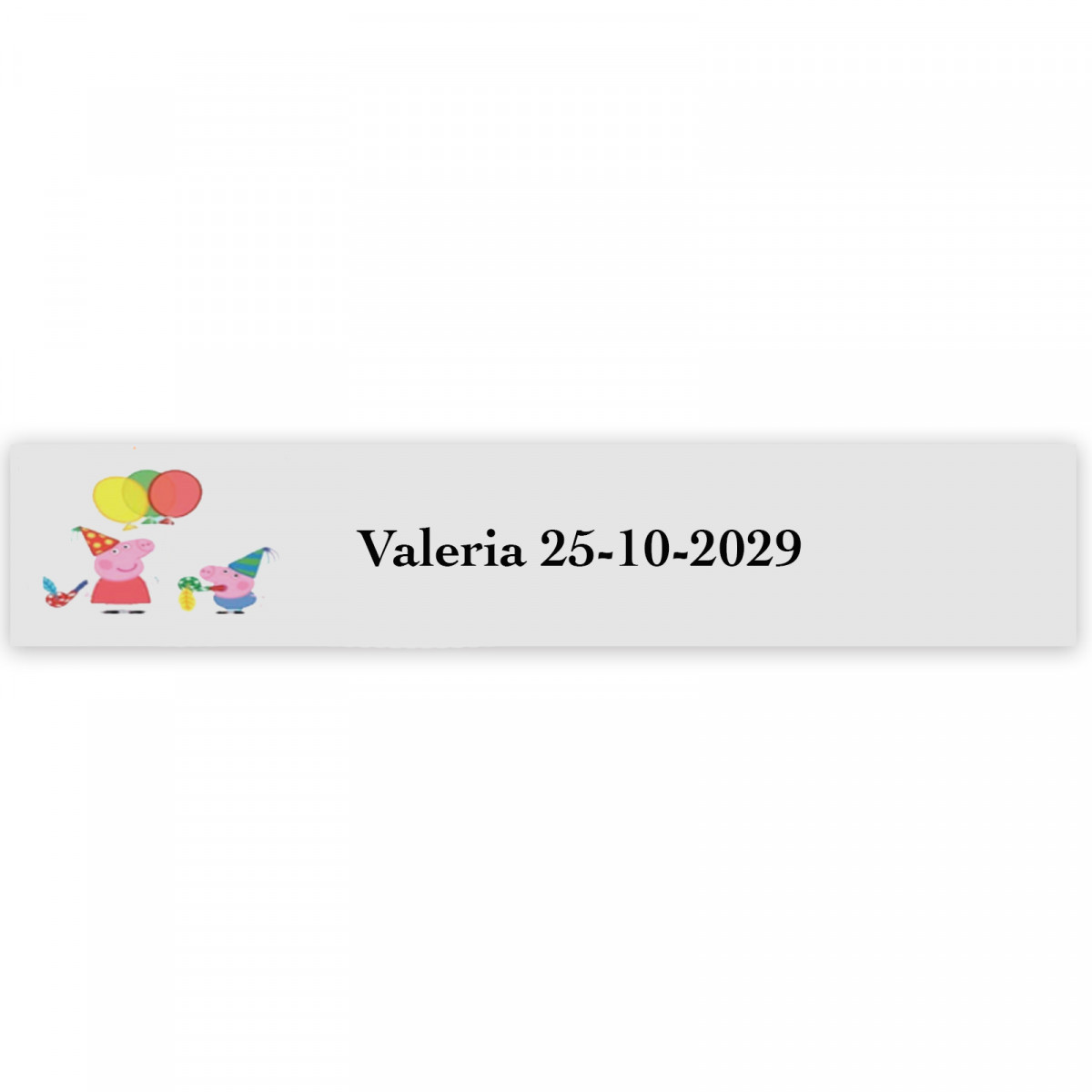 Peppa Pig, adesivo personalizzato per eventi infantili 5x1cm trasparente