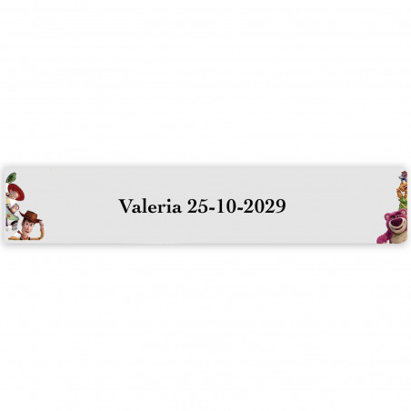 Toy Story, adesivo personalizzato 5x1cm trasparente