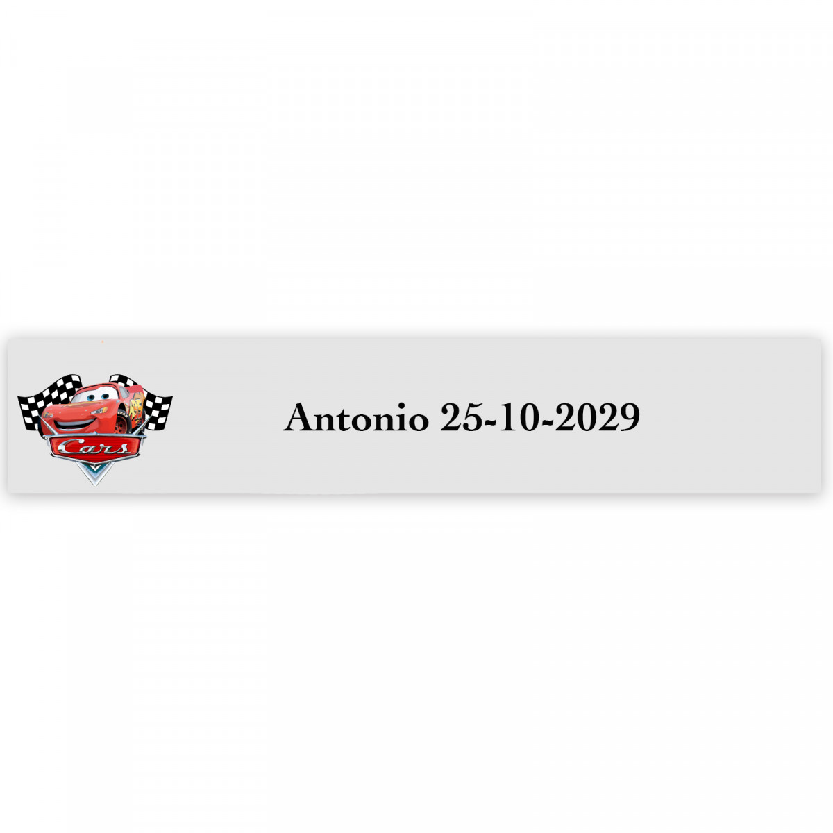 Auto, etichetta adesiva con testo per personalizzare trasparente 5x1cm
