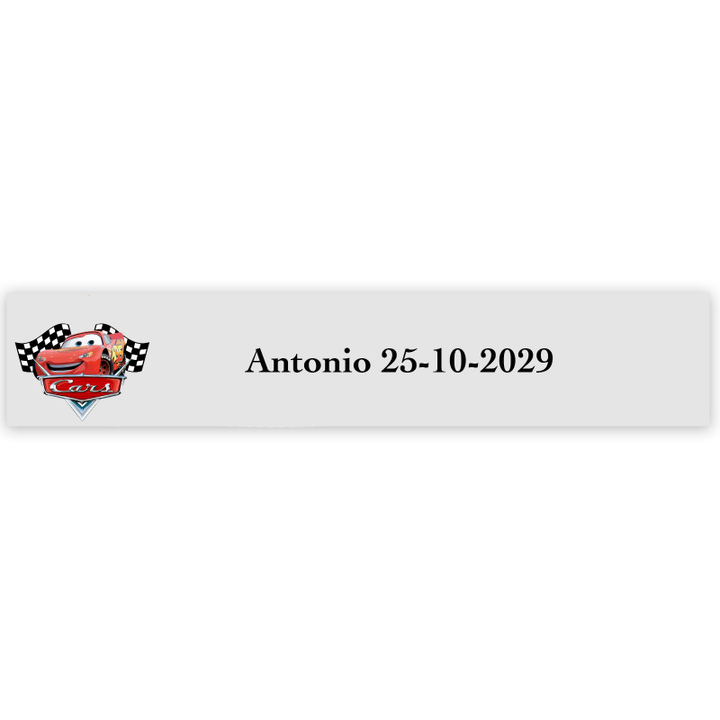 Auto, etichetta adesiva con testo per personalizzare trasparente 5x1cm