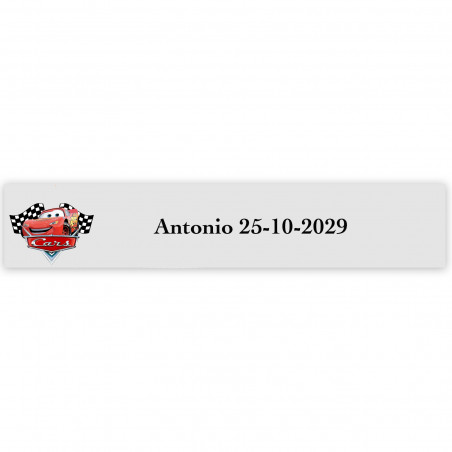 Auto, etichetta adesiva con testo per personalizzare trasparente 5x1cm