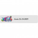 Trolls, etichetta adesiva 5x1cm trasparente per eventi infantili