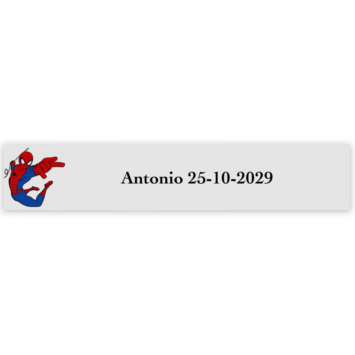 Etichetta adesiva Spiderman 5x1 cm per dettagli infantili personalizzati