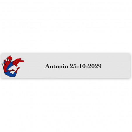 Etichetta adesiva Spiderman 5x1 cm per dettagli infantili personalizzati
