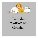 Etichetta adesiva Disney Bebé 5x5 cm personalizzata con fondo trasparente