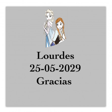 Etichetta adesiva trasparente Frozen 5x5 cm personalizzata