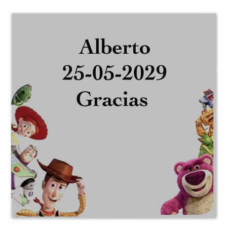 Toy Story adesivo trasparente 5x5cm personalizzato