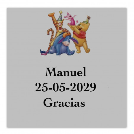 Winnie the Pooh adesivo 5x5cm personalizzato
